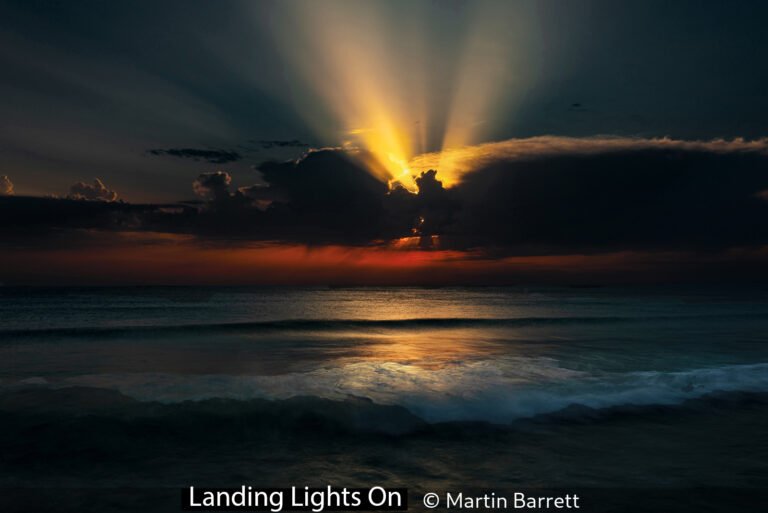 Landing lights on martin barrett first