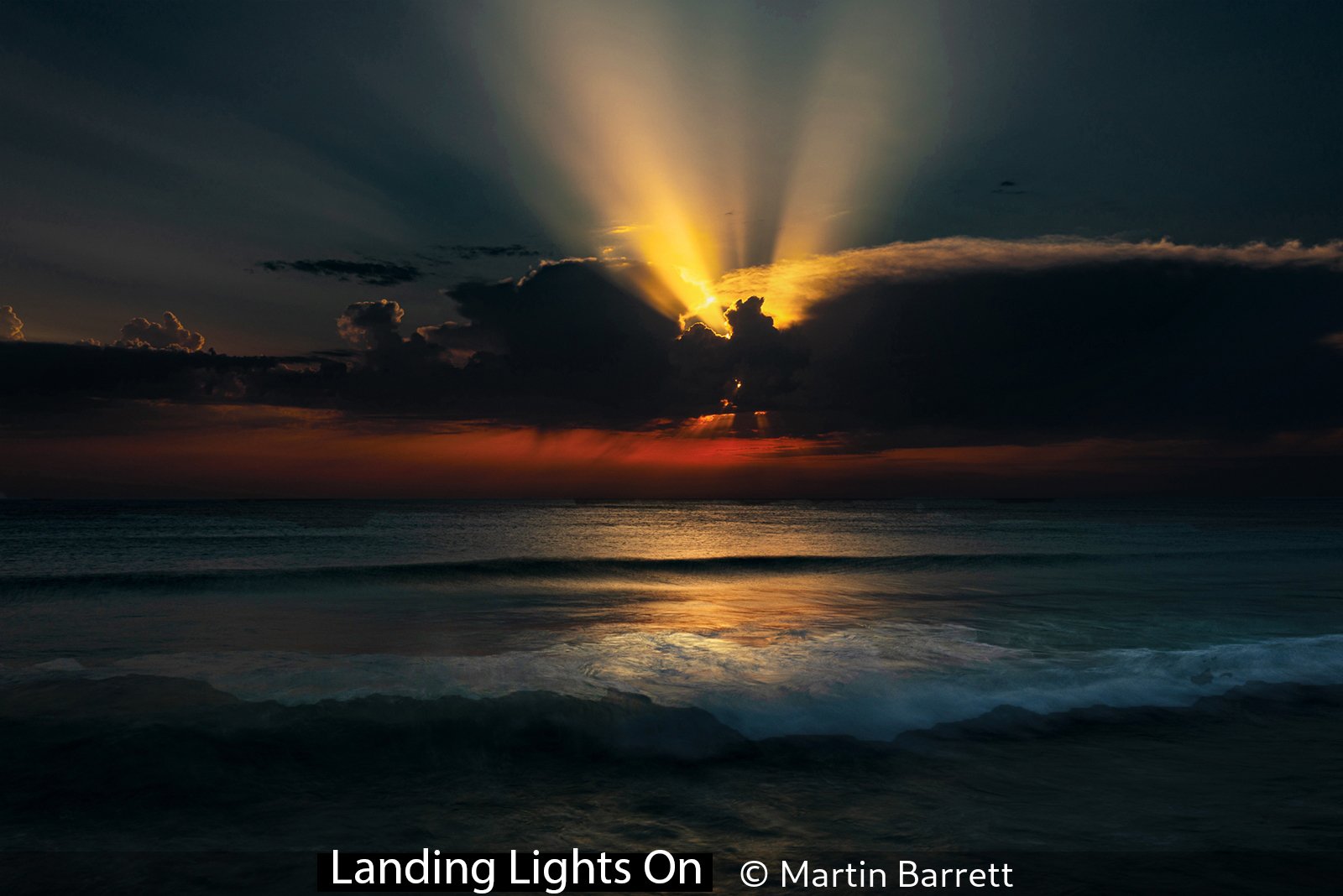 Landing lights on martin barrett first